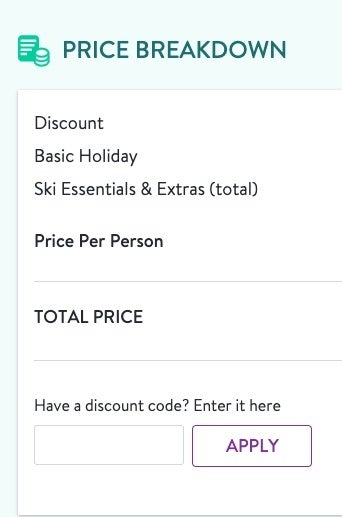 Crystal Ski checkout with code